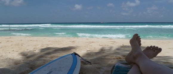 feet on the beach