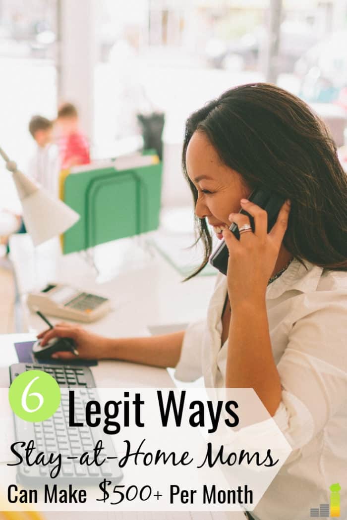 Stay-at-home moms can make extra money too! Here are 6 legit ways stay-at-home moms can make at least $500 per month from their house.
