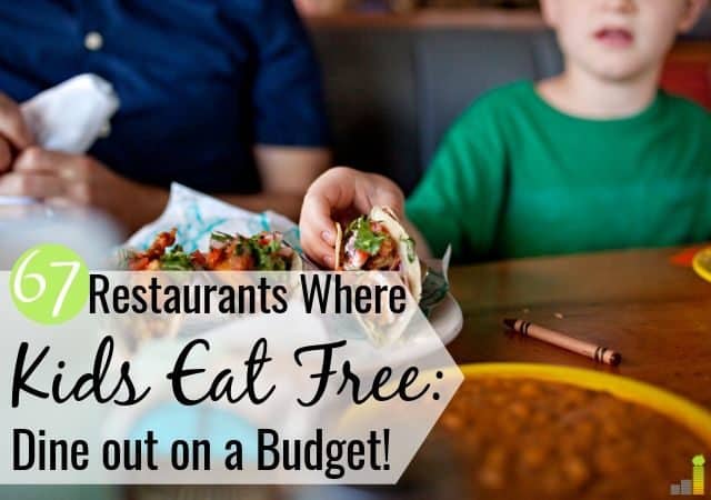 Restaurants where kids eat free is a good way to save money eating out. We share the 67 top restaurants that offer free kids meals today to cut your bill.