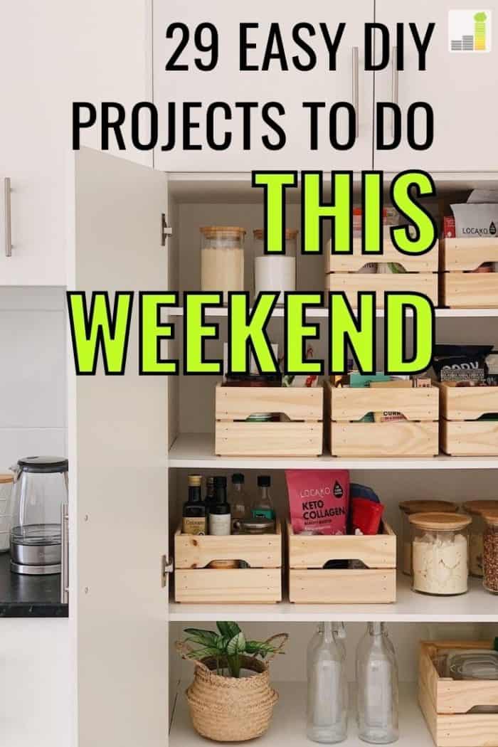 Are you looking for easy DIY projects this weekend? Here’s 29 fun projects to do at home to spruce up your house on a budget with minimal tools and skills.