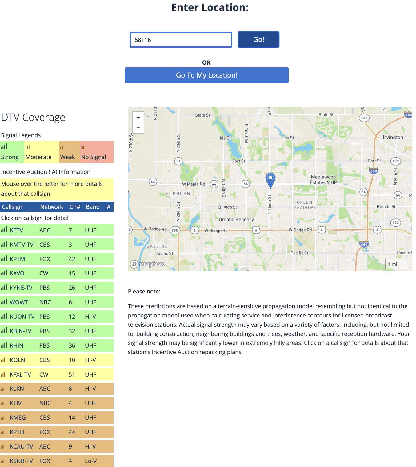 available local channels from FCC