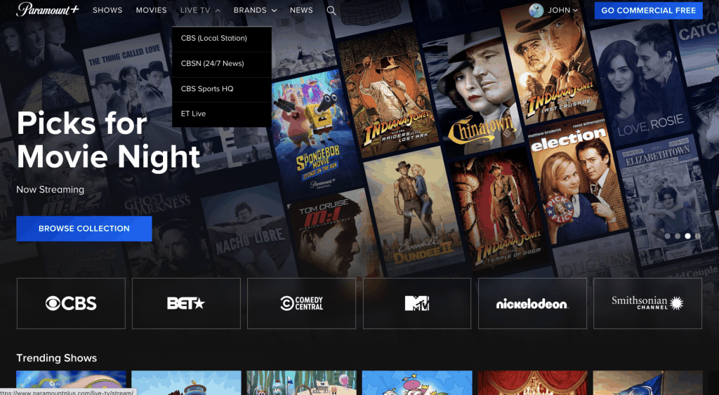 paramount plus live streaming cbs