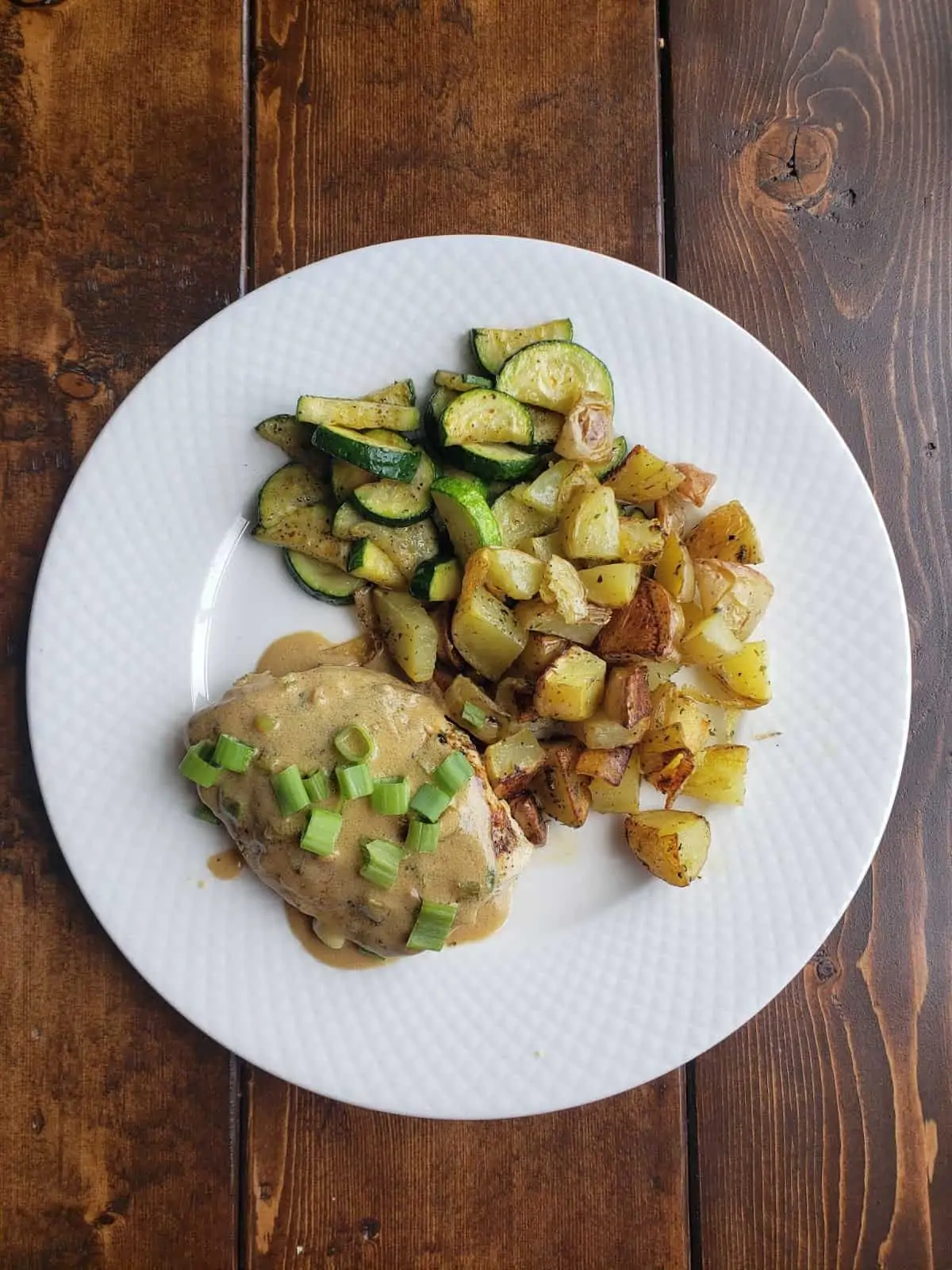 Creamy Dijon Chicken with Zucchini and Herby Potatoes