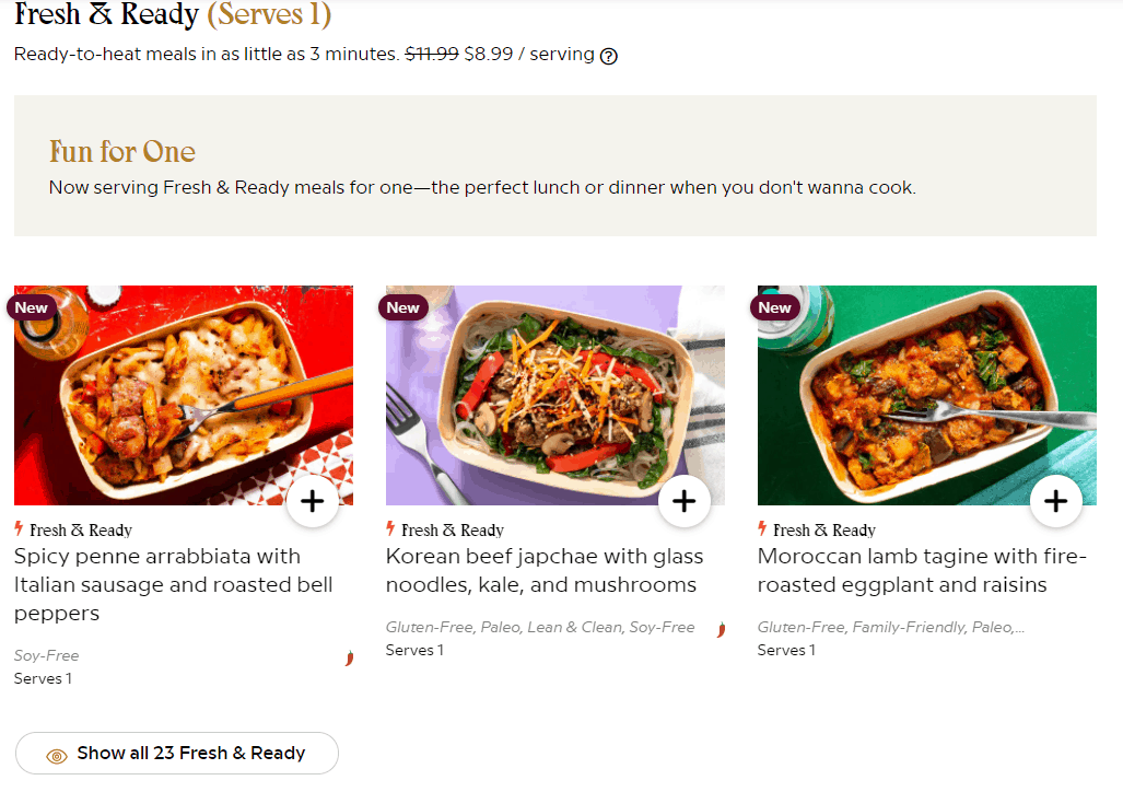 sunbasket Fresh & Ready Meals