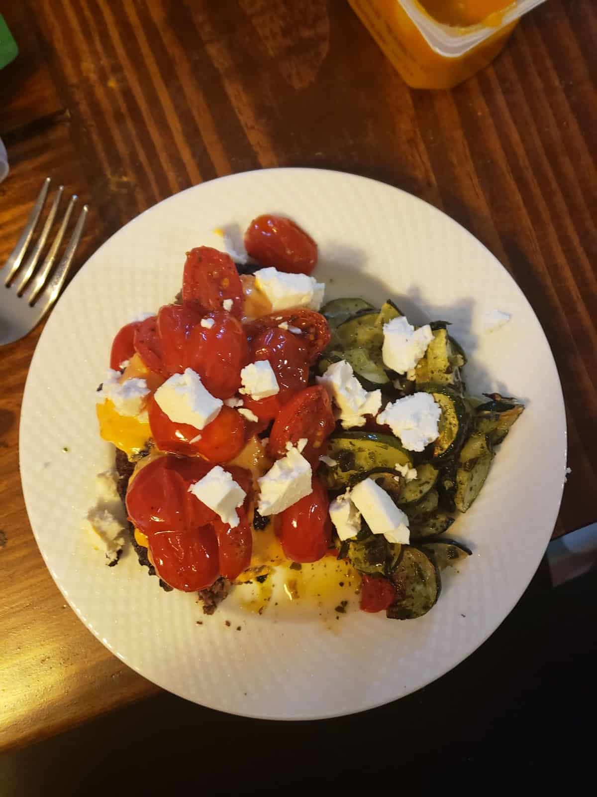 Greek Feta Burgers with Salsa Verde Potatoes and Parmesan