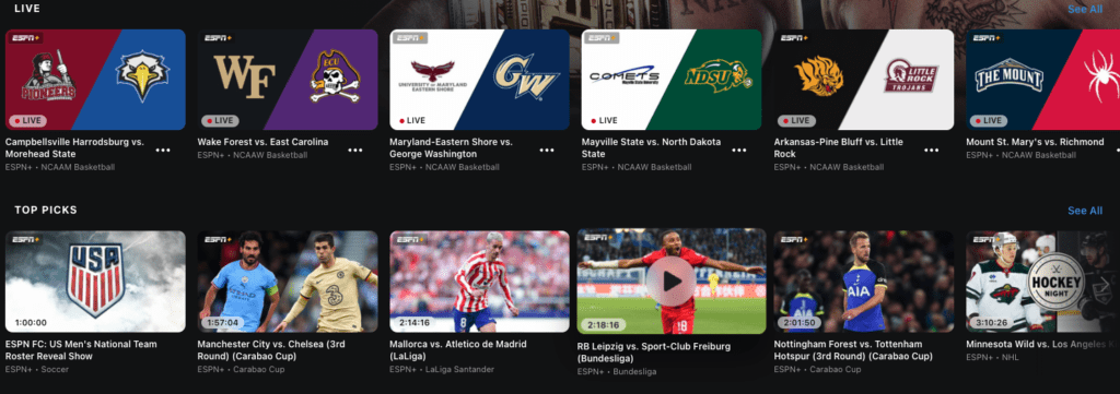 espn+ platform