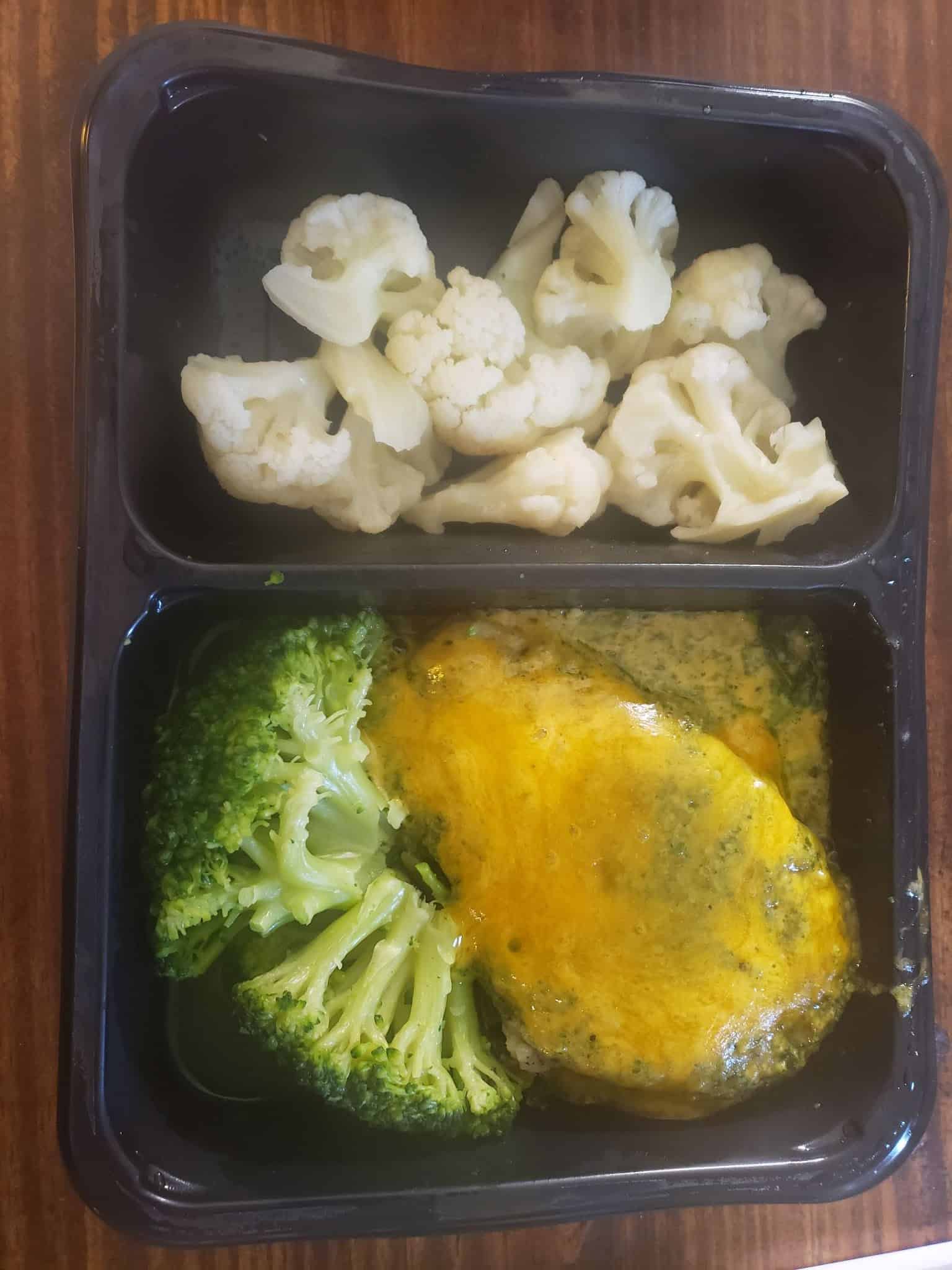 Chicken Pesto Cheddar Melt, Broccoli Florets, Cauliflower, Mustard Greens