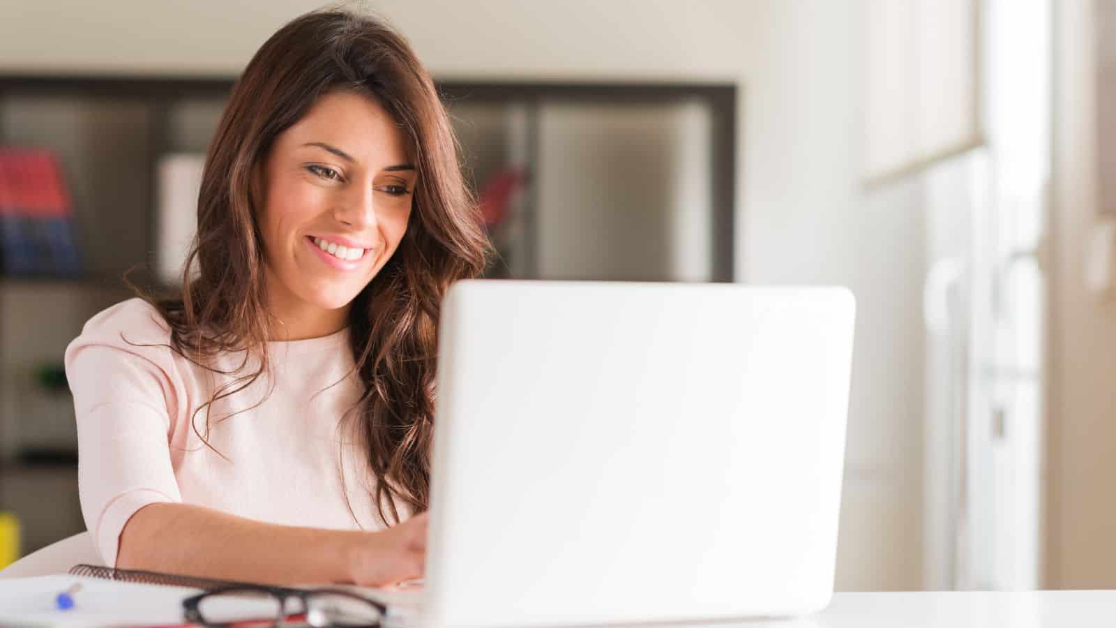 woman on computer