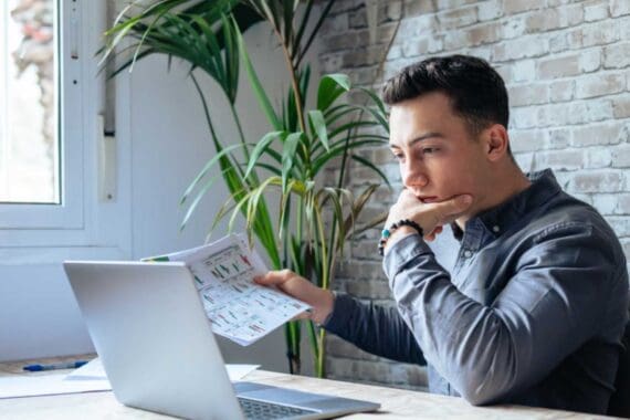 Man working stressed