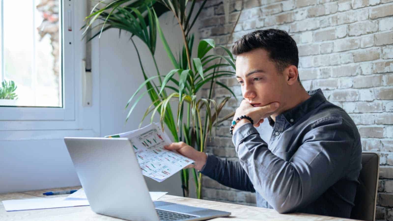 Man working stressed