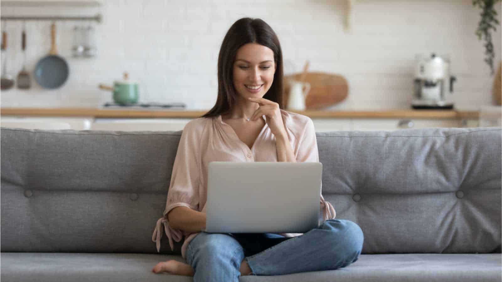 Woman working at home