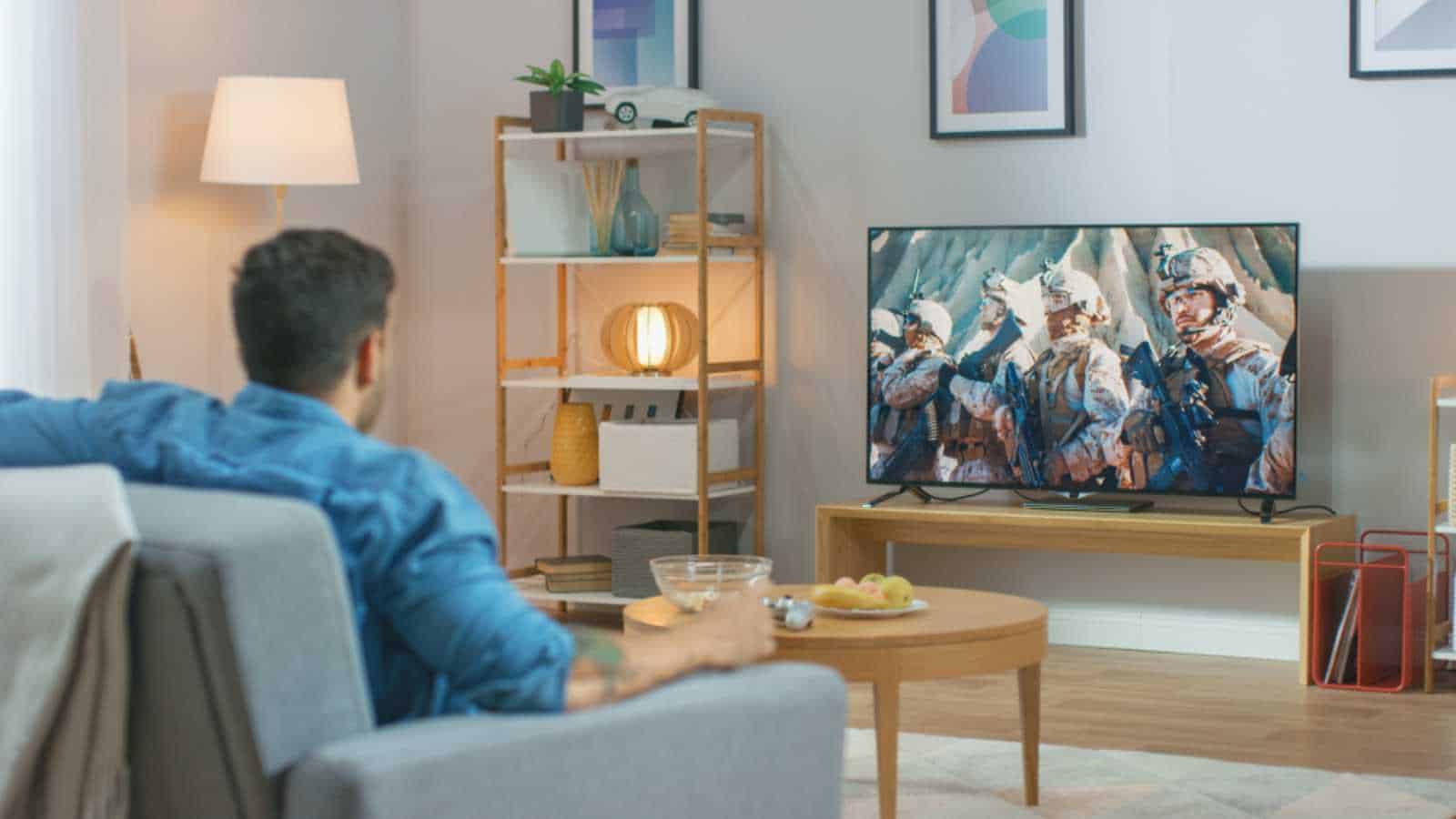 Man watching tv