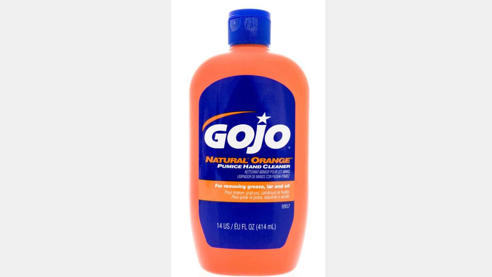 Winneconne, WI - 7 August 2018: A bottle of Gojo natural orange hand cleaner on an isolated background

