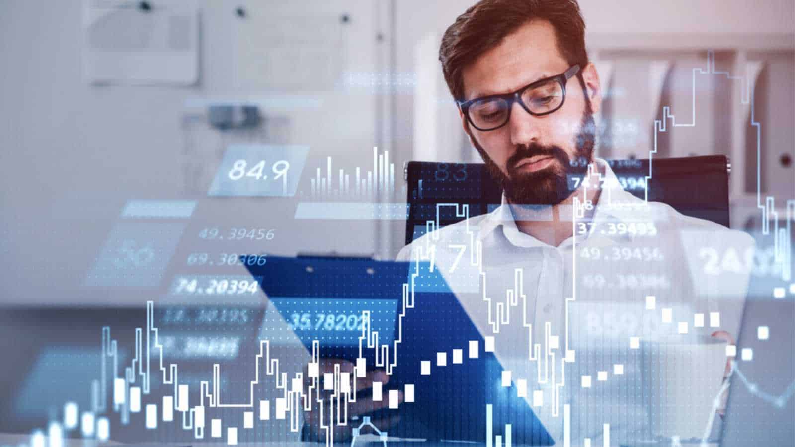 Man checking investment