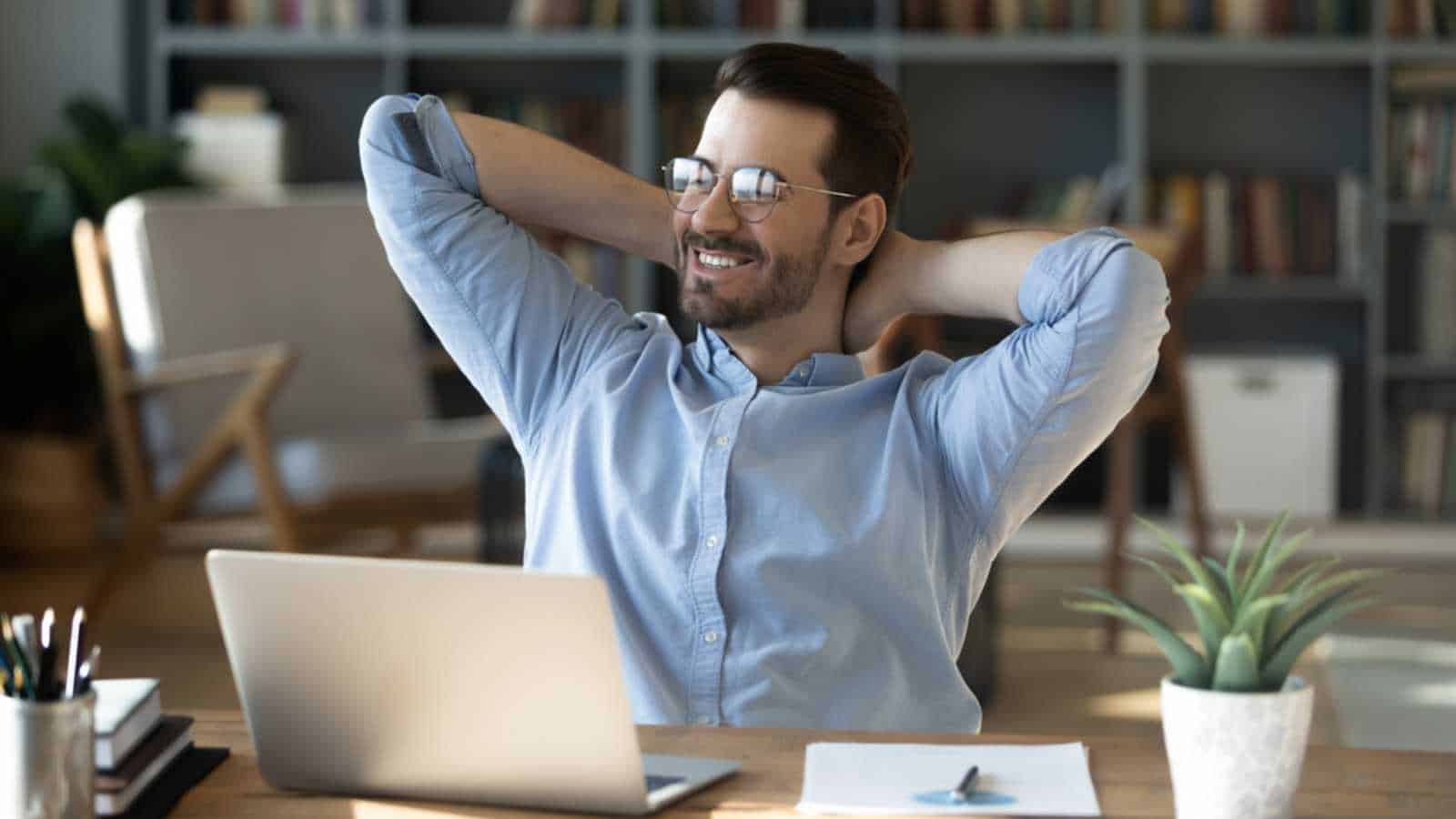 Man enjoying at work