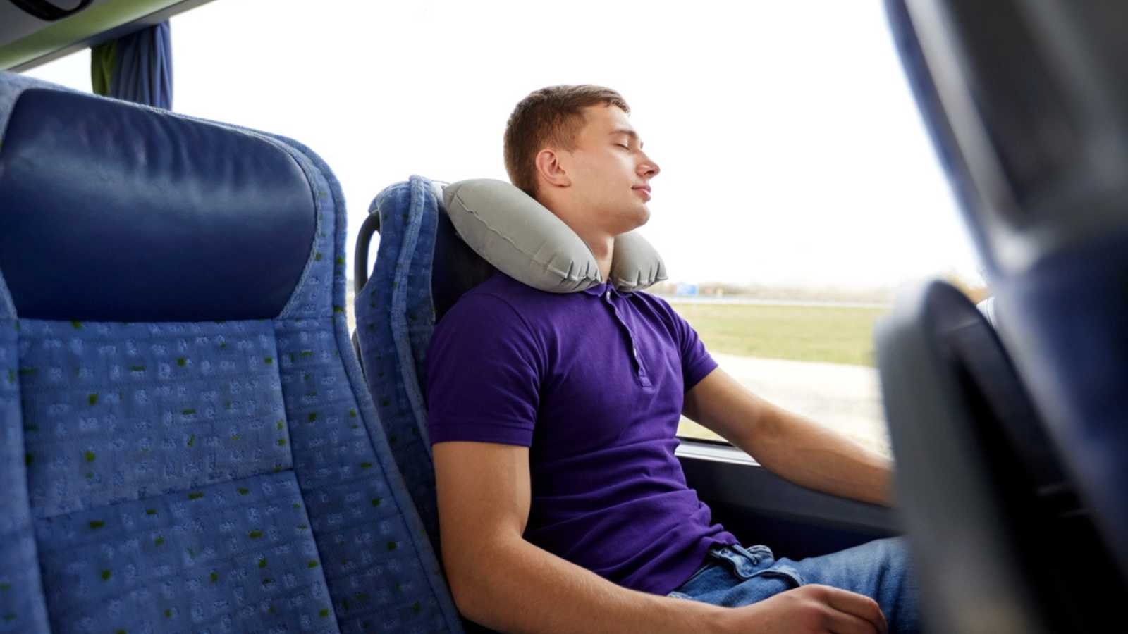 Man traveling in bus