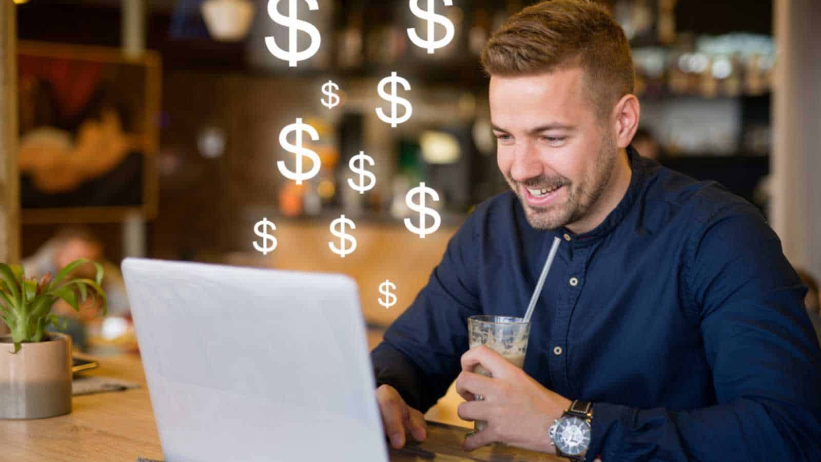 Man working exploring something in laptop