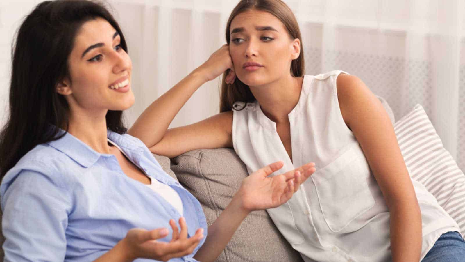 Woman bragging about wealth