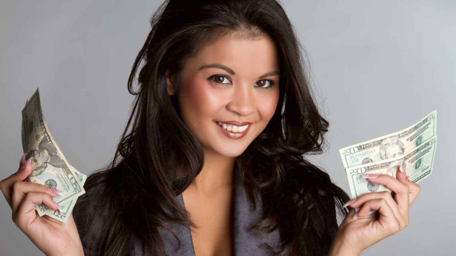 Woman with money