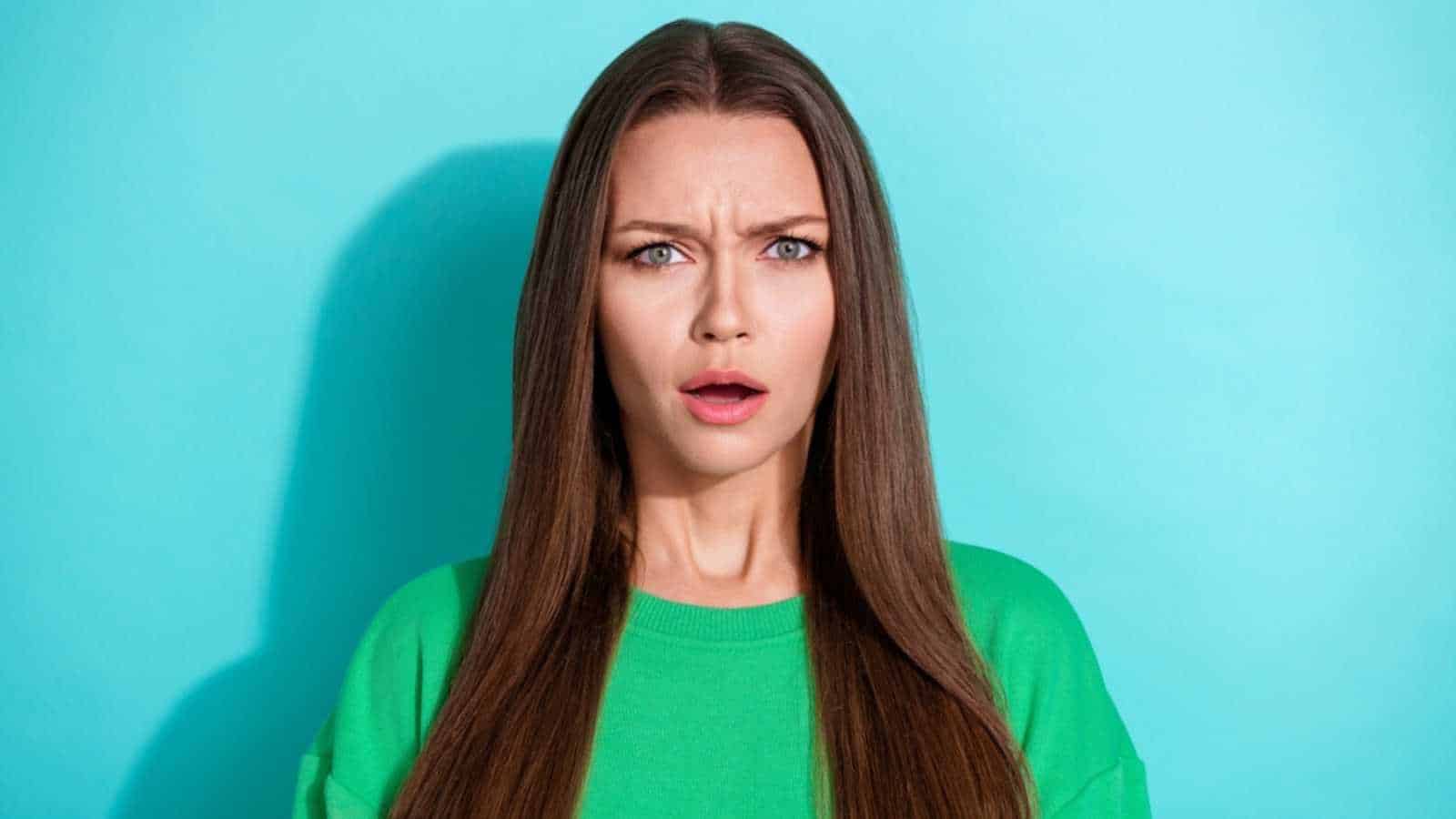 Woman surprised and shocked