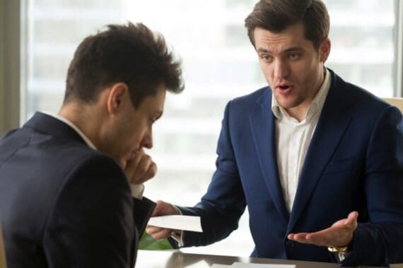 Manager shouting at employee