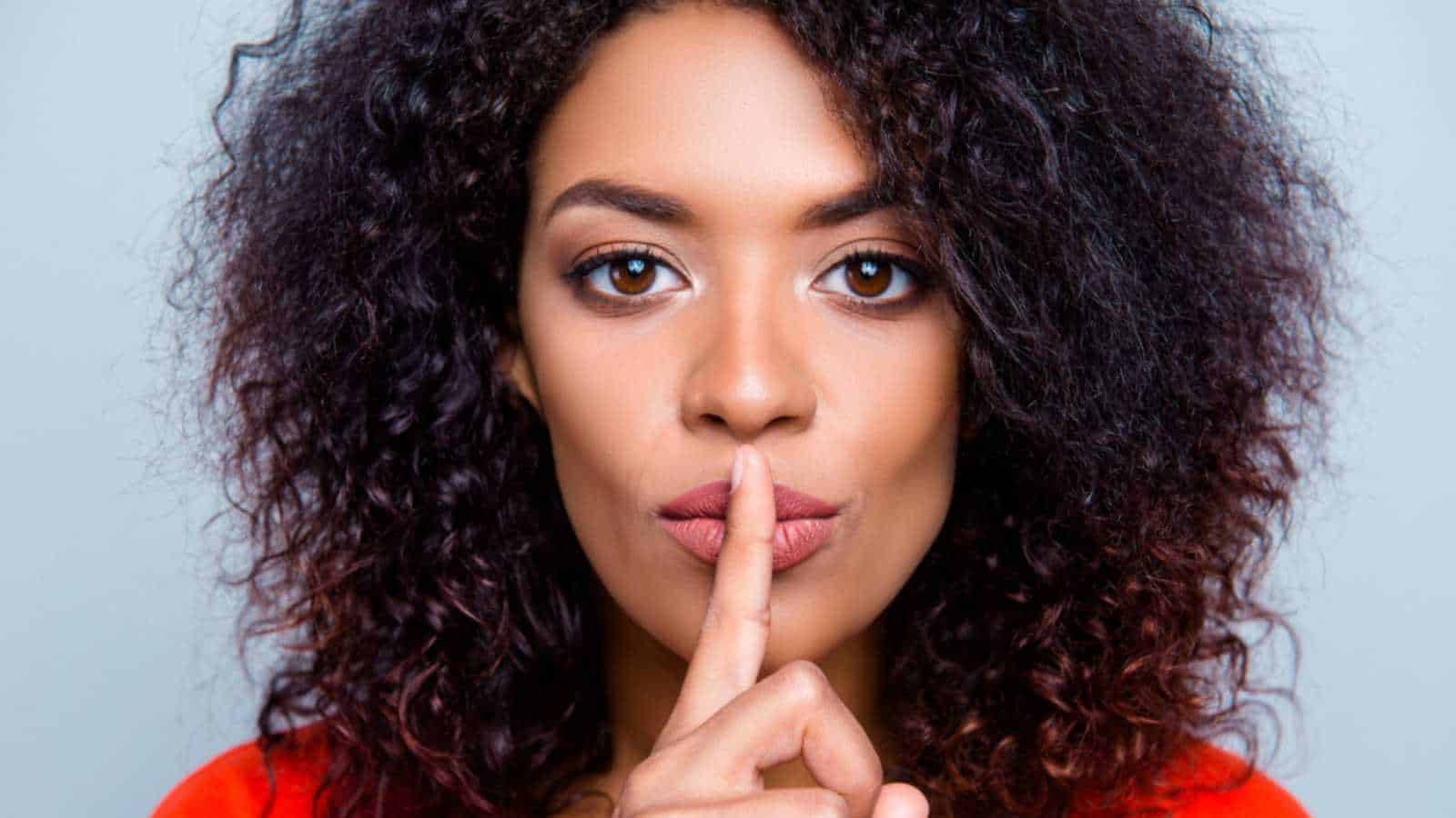 Woman saying silent