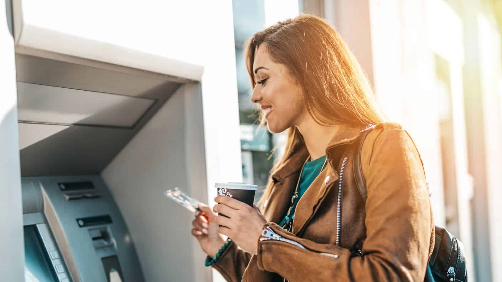 woman at atm