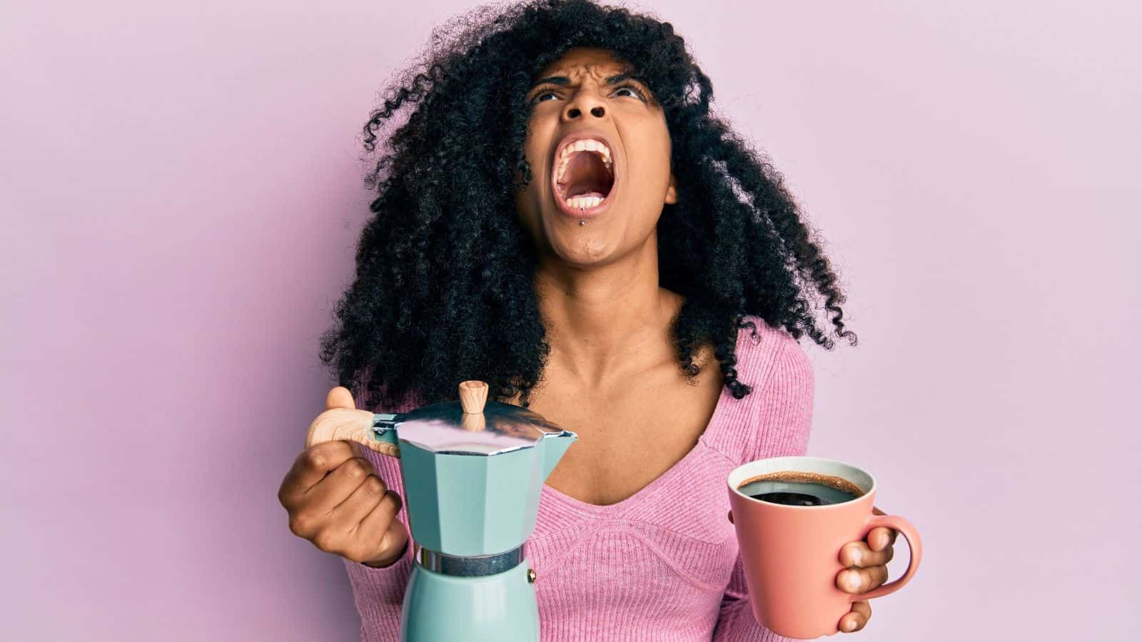 woman drinking coffee