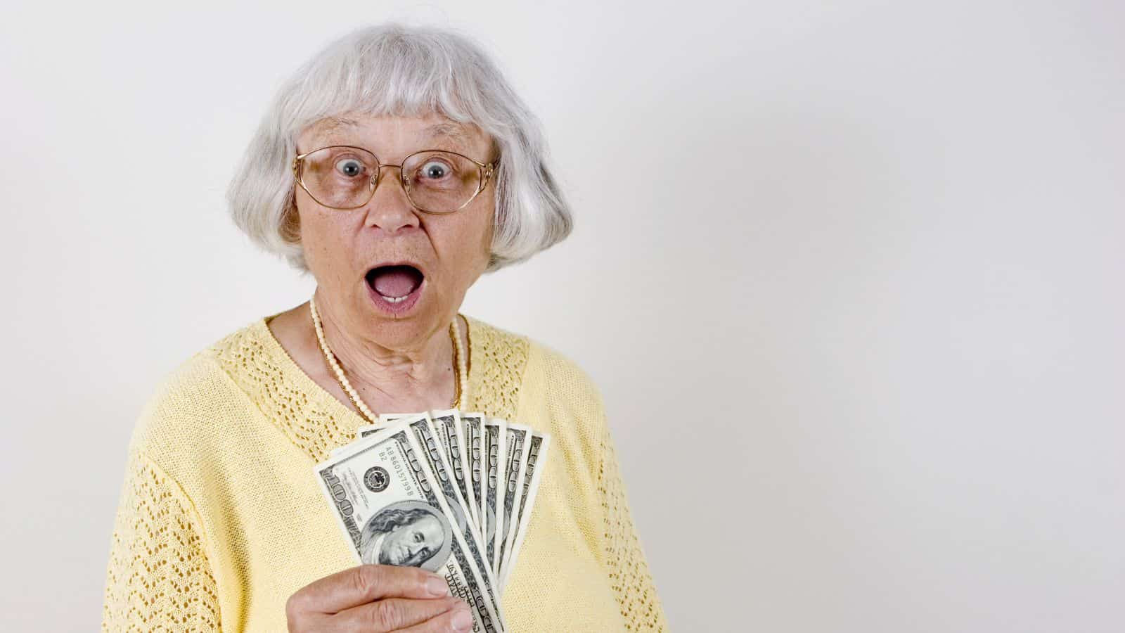 old lady saving money