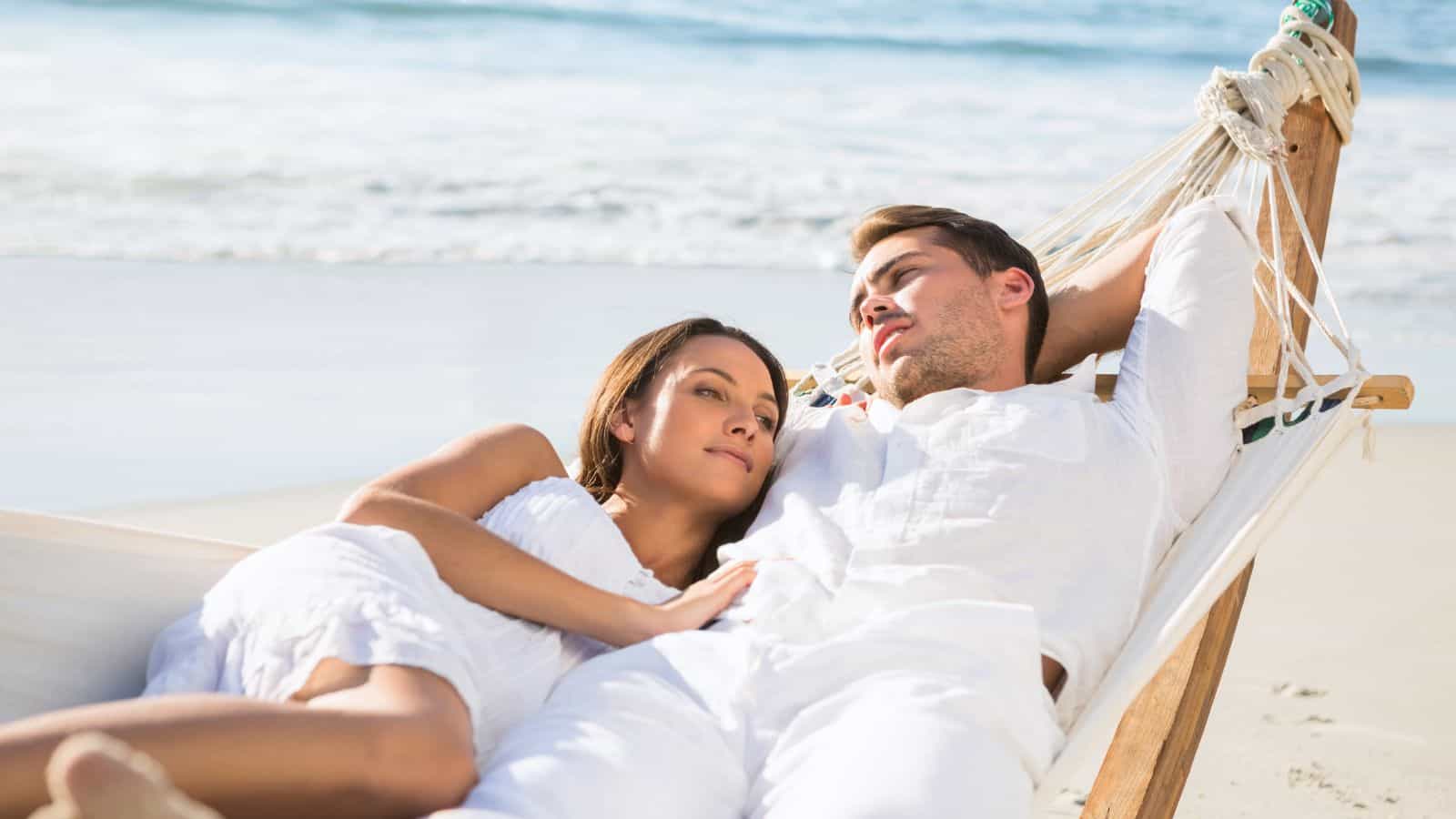 couple relaxing at the beach