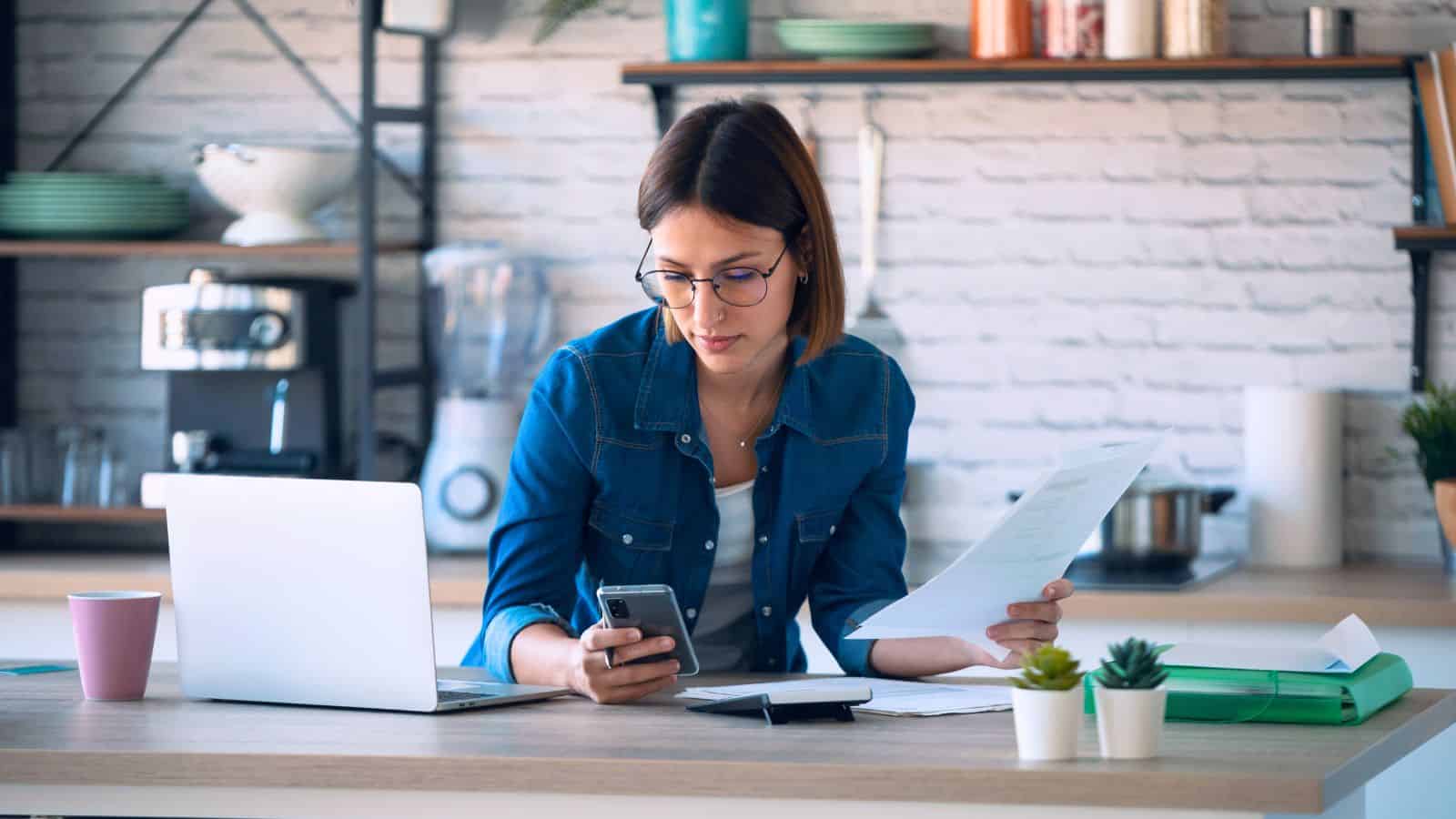 woman paying bill